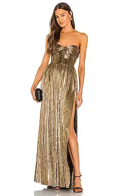 Bronx and Banco Florence Strapless Gown in Gold from Revolve.com | Revolve Clothing (Global)