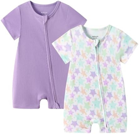 Baby Girl 2 Pack Bamboo Viscose Sleeper Romper | Amazon (US)