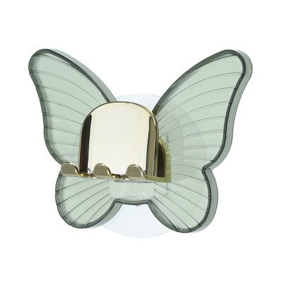 Unique Bargains Cute Bathrooms Wall Mounted Toothbrush Holder 4.33"x3.35" Green | Target