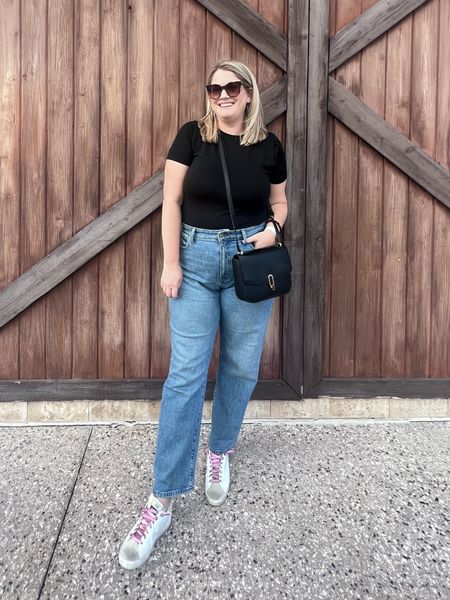 Loving this jersey tee that’s only $15 and comes in so many colors! Feels like a body suit without the hassle, paired with my new favorite denim and a bag that can be carried 3 different ways and is $30 but currently 30% off! 

#madewell #denim #target 

#LTKsalealert #LTKfindsunder50 #LTKmidsize