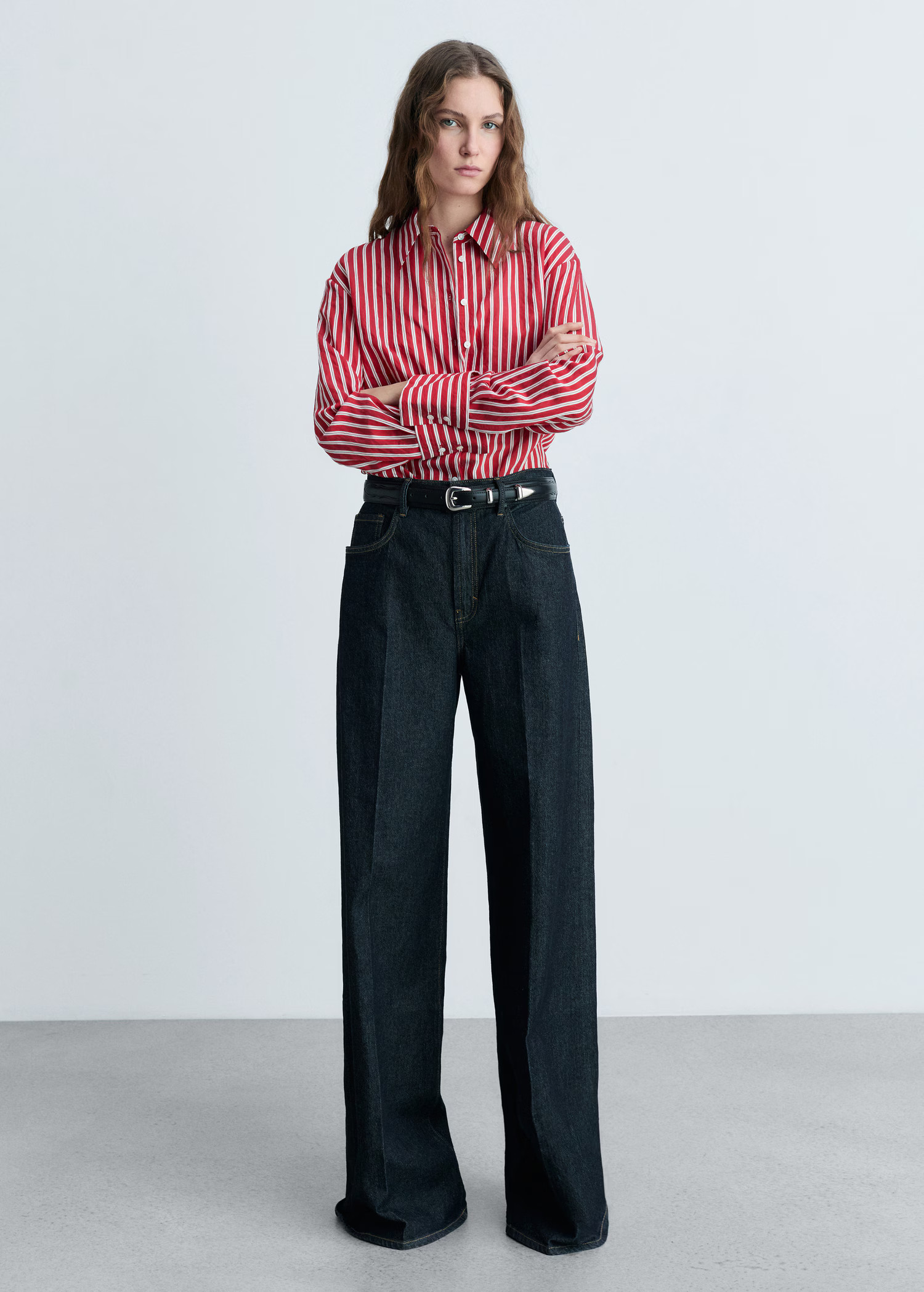 Striped straight shirt - Women | MANGO USA | Mango (US/MX/AU)