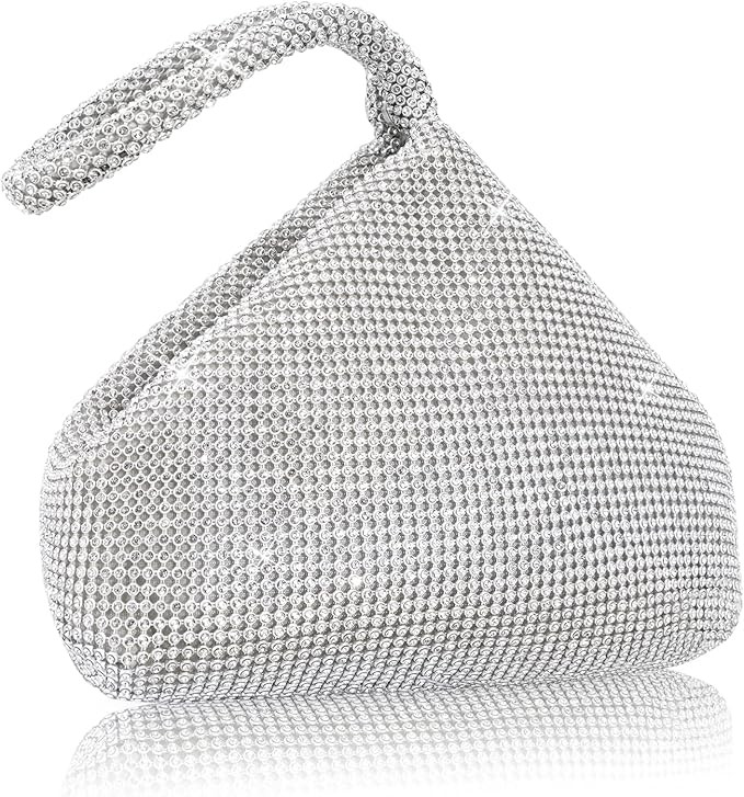 Women's Evening Bag- Upgraded Larger Size Full Rhinestones Bling Wrist Clutch Purse for Party Wed... | Amazon (US)