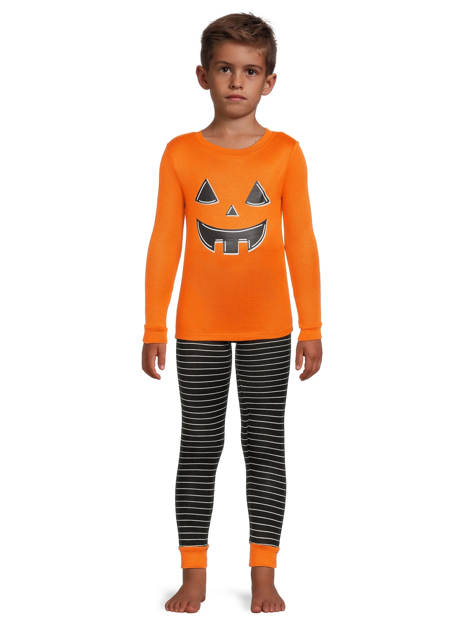 Wonder Nation Boys Halloween Long Sleeve Top and Pants, 2-Piece Sleep Pajama Set, Sizes 4-10 | Walmart (US)