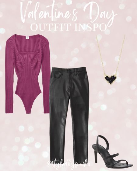 Valentine’s Day outfit idea
Vday 
Pink bodysuit 
Leather pants 

#LTKstyletip #LTKunder100 #LTKsalealert