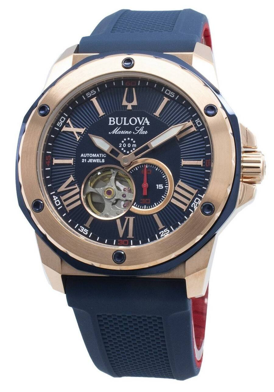 Bulova - Marine Star 98A227 Automatic Men's Watch 200M - Blue, Red | Best Buy U.S.