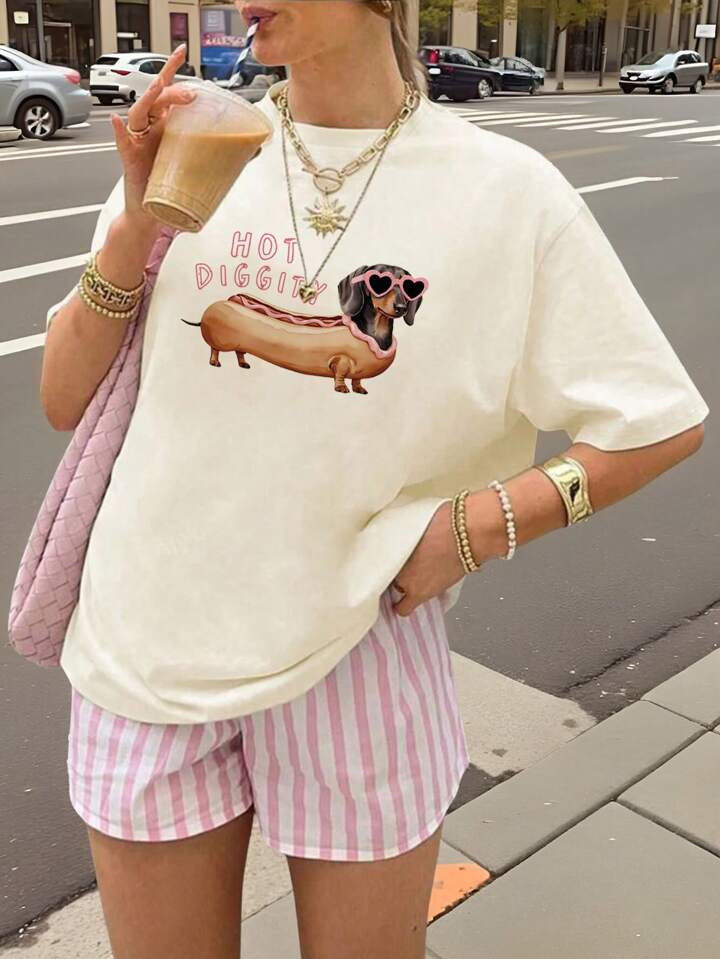 Women Lemon Drink Casual Summer Vacation T-Shirt | SHEIN