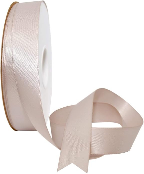 Morex Ribbon Double Face Satin Ribbon 7/8" X 50 YD Taupe Ribbon for Gift Wrapping, Birthday Gift ... | Amazon (US)