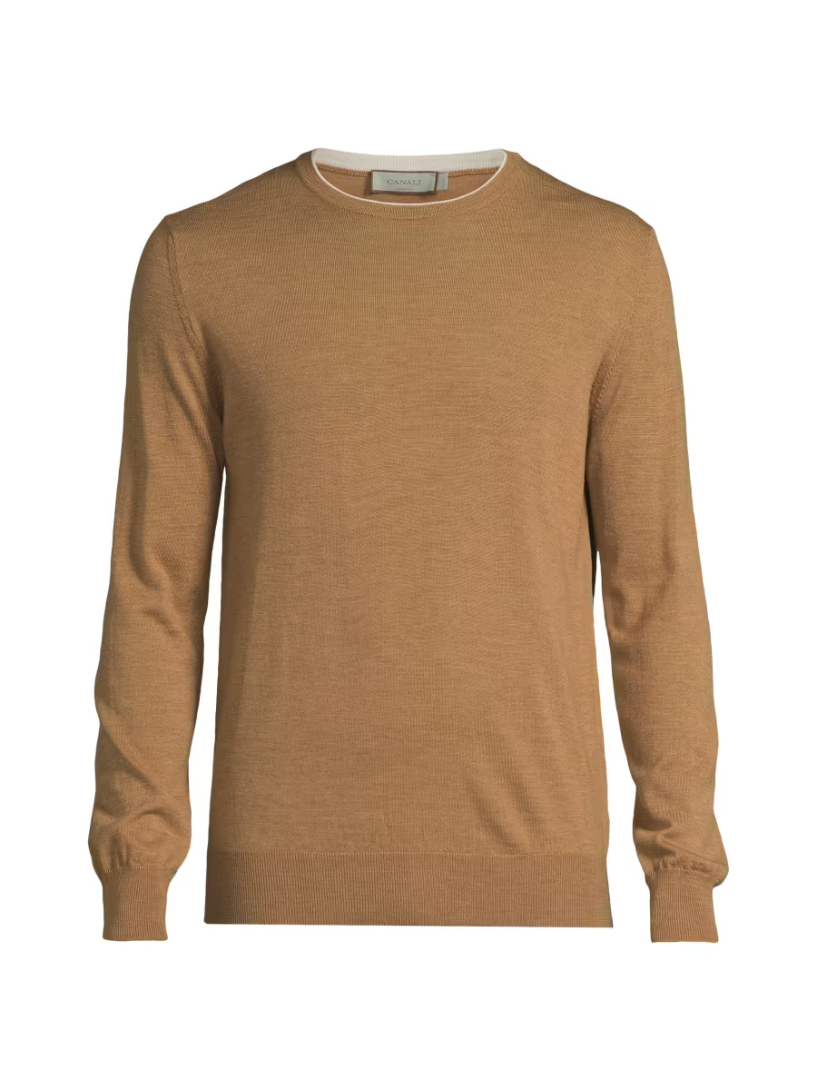Wool Contrast Crewneck Sweater | Saks Fifth Avenue