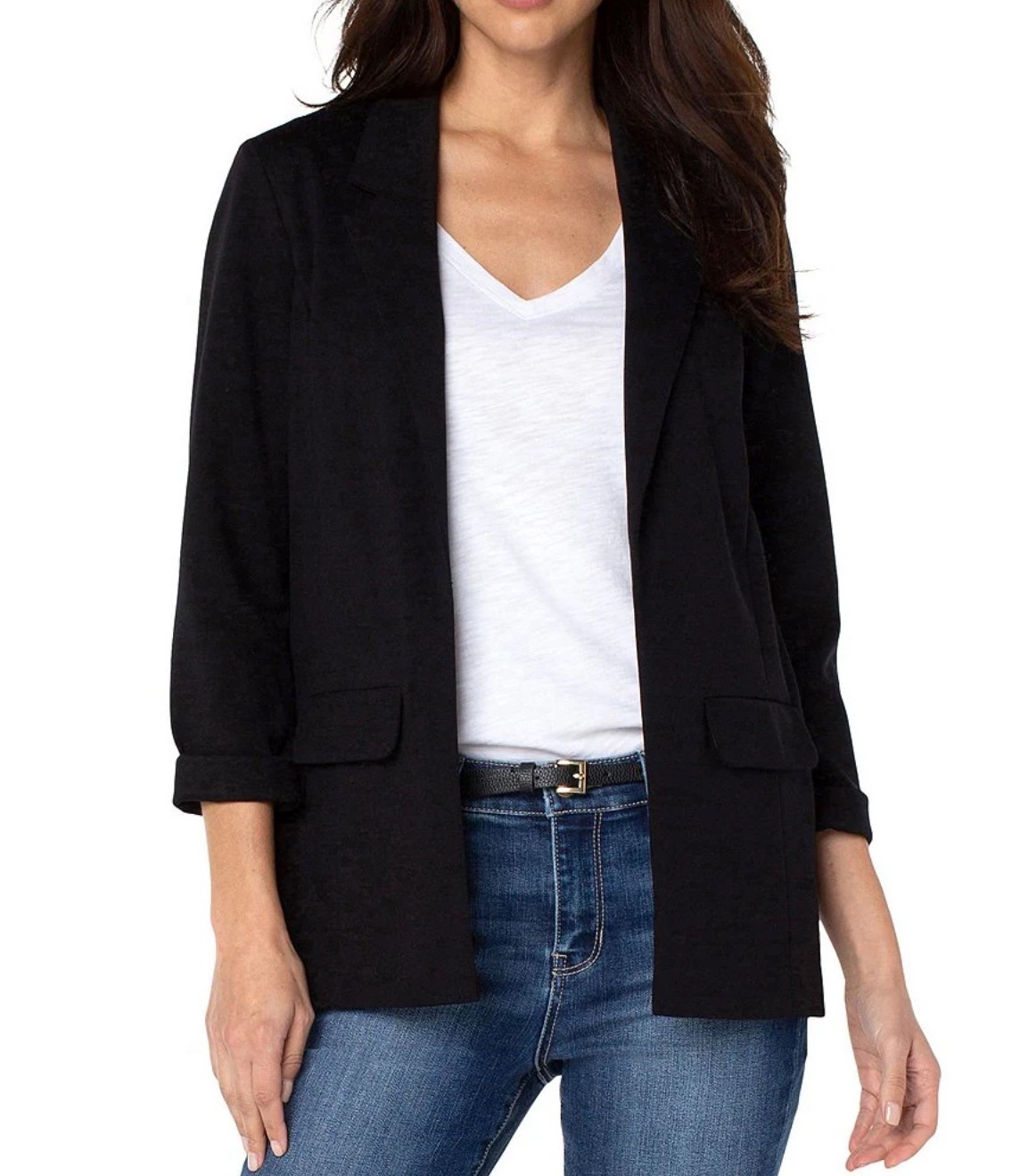 Relaxed, stretch ponte blazer 