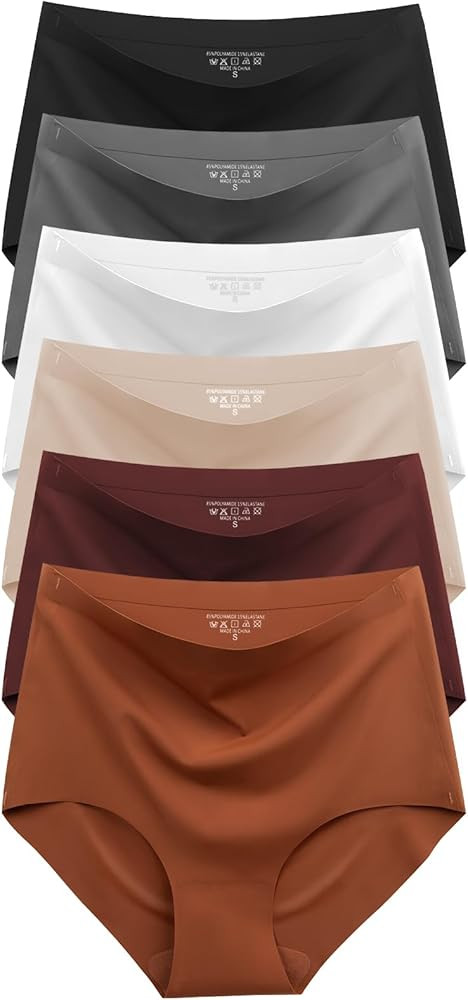 Womens Underwear Seamless High Waisted Briefs Silky Stretch No Show Breathable Full Coverage Ladi... | Amazon (US)