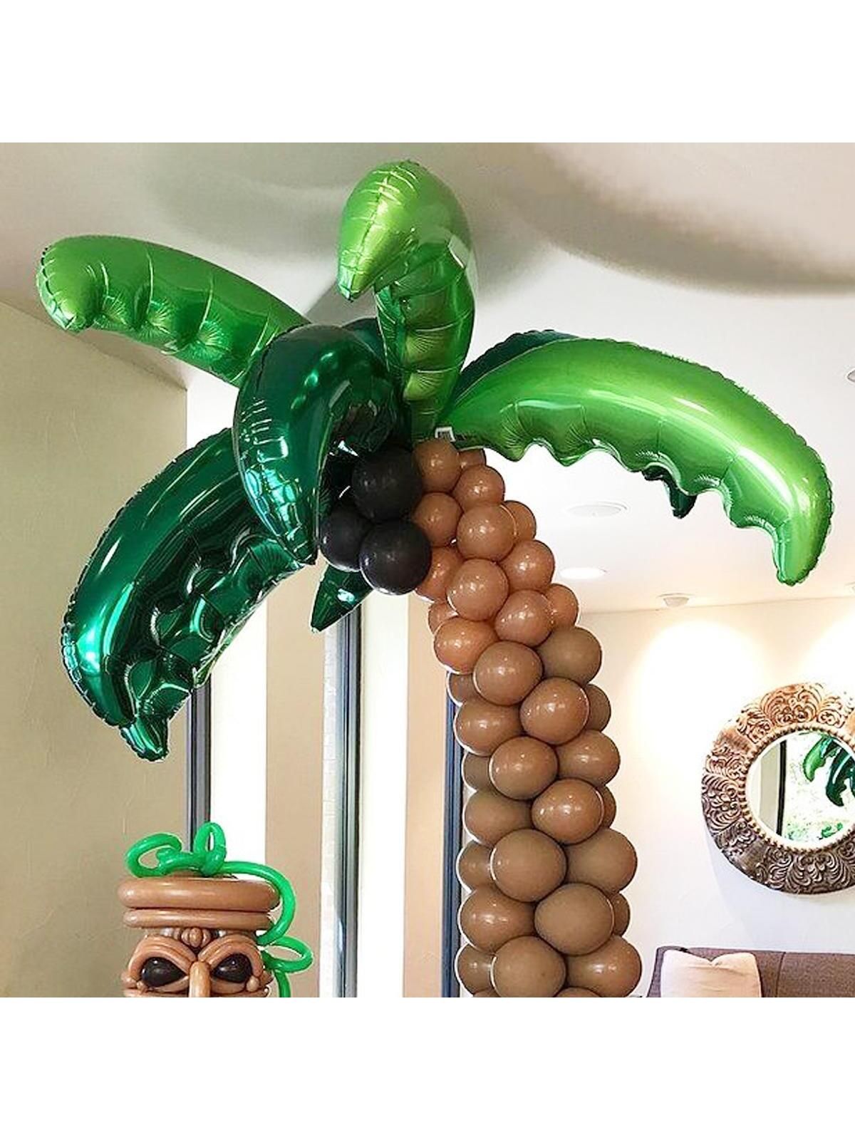 3pcs/set Coconut Tree Decorative Balloon, Mint Green Plastic Balloon For Summer Party | SHEIN