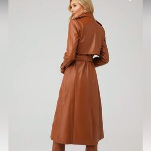 BARDOT
VEGAN LEATHER TRENCH COAT
Brown long trench coat belt | Poshmark