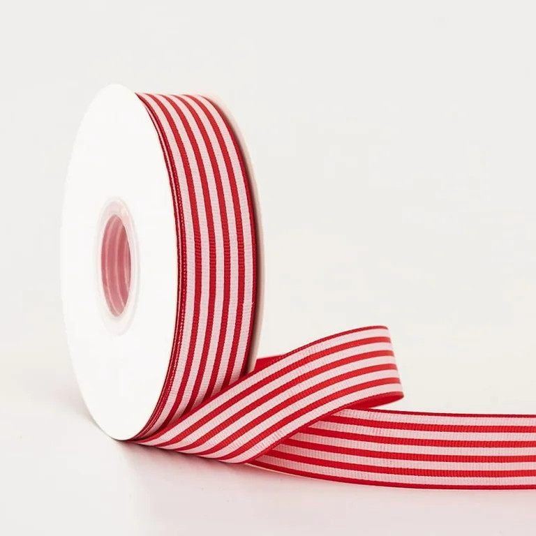Firefly Hope 50 Yards 2.5cm Wide Christmas Polyester Ribbon, Red/White Striped Decorative Trim fo... | Walmart (US)