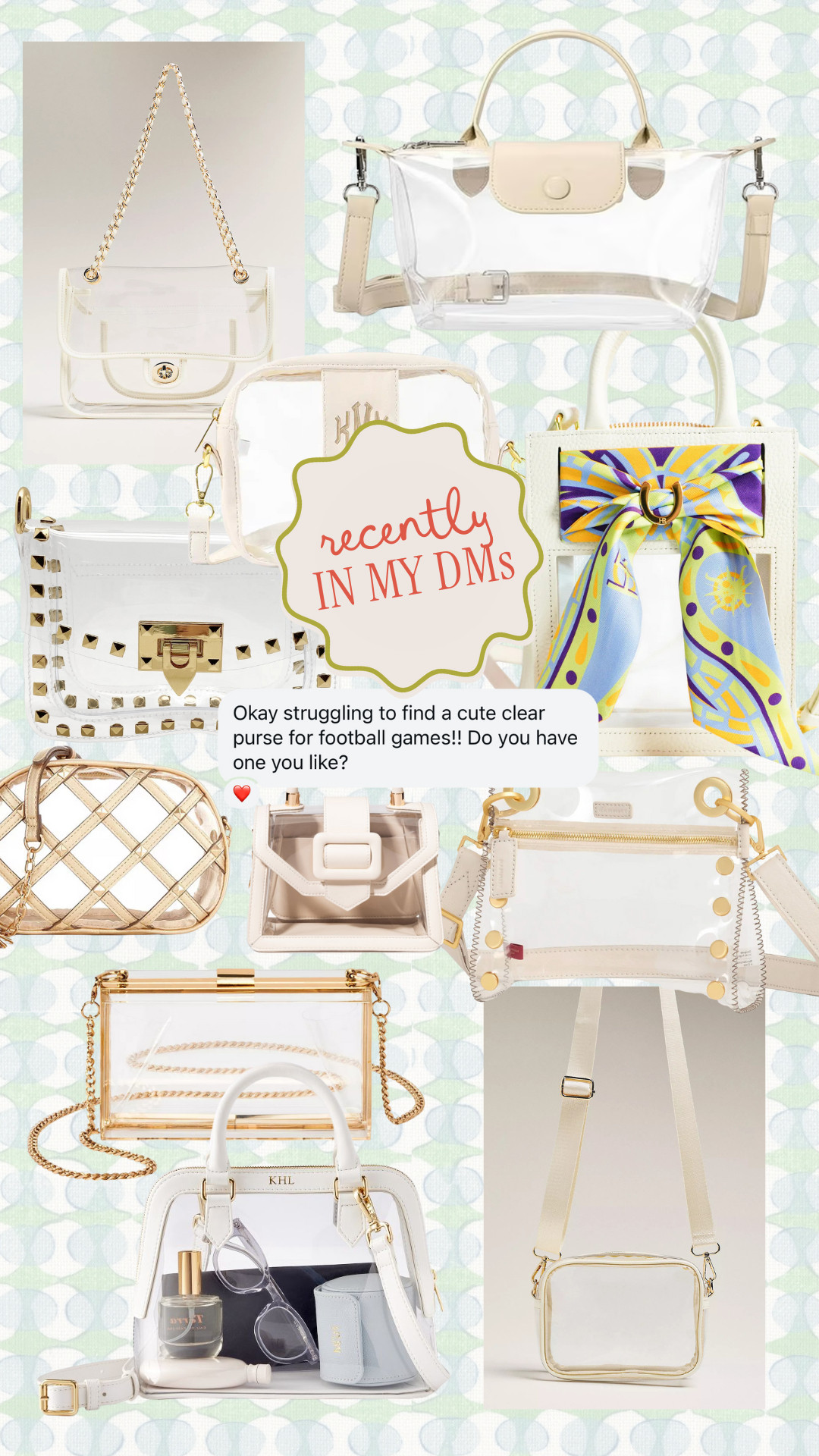 Clear stadium approved bags!! 

 #LTKSeasonal #LTKFindsUnder100 #LTKItBag