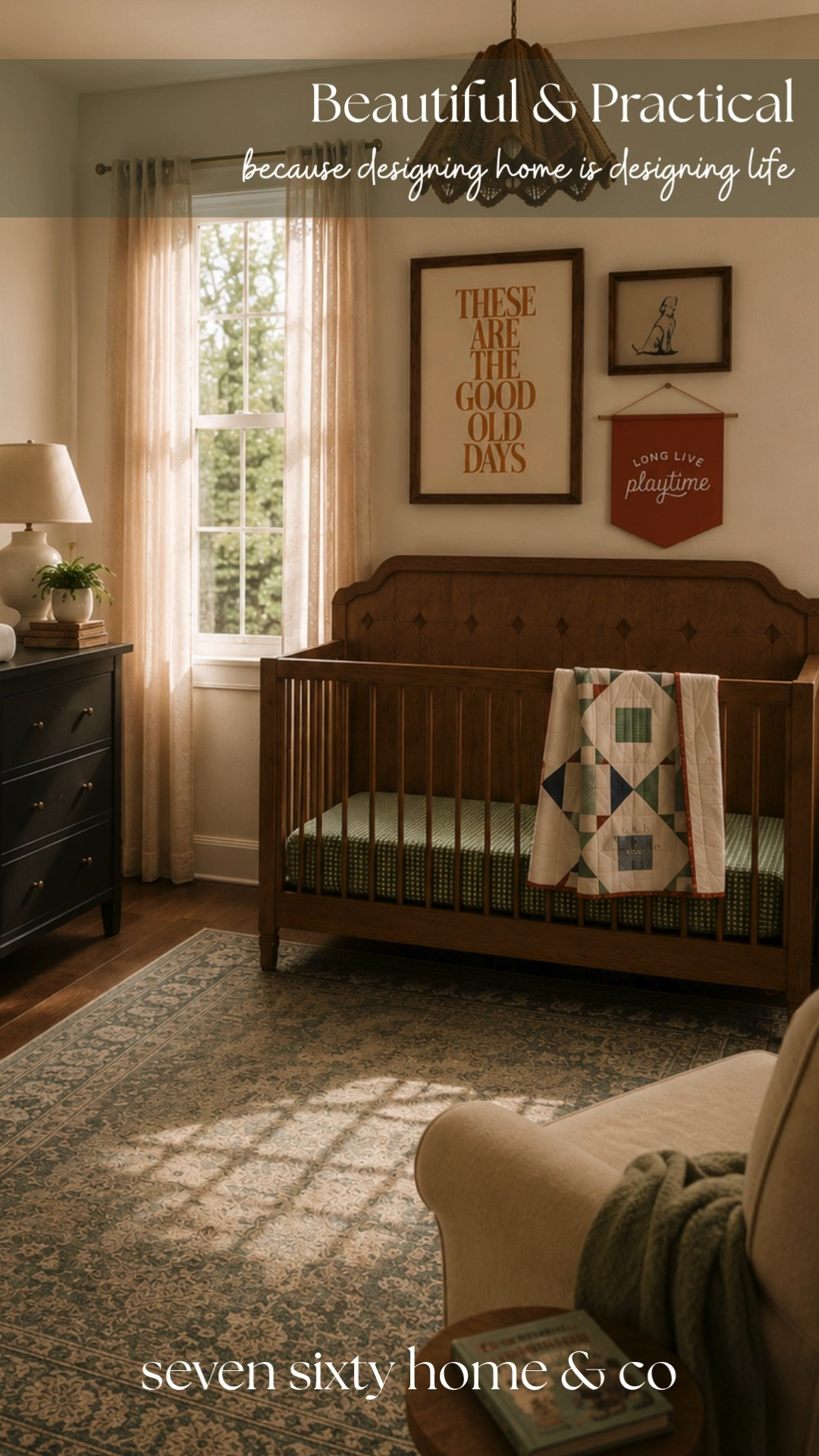 Cabin-inspired nursery with warm wood furniture, vintage camp artwork, heirloom-style textiles, and traditional decor. Timeless nursery inspiration influenced by lakeside homes and classic American heritage design. 

 #LTKHome #LTKBaby #LTKKids