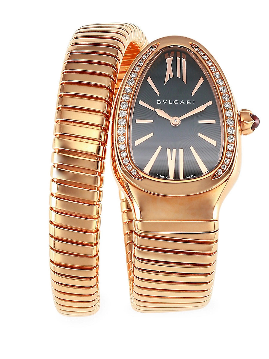 Women's Serpenti Tubogas Rose Gold & Diamond Single Twist Watch | Saks Fifth Avenue