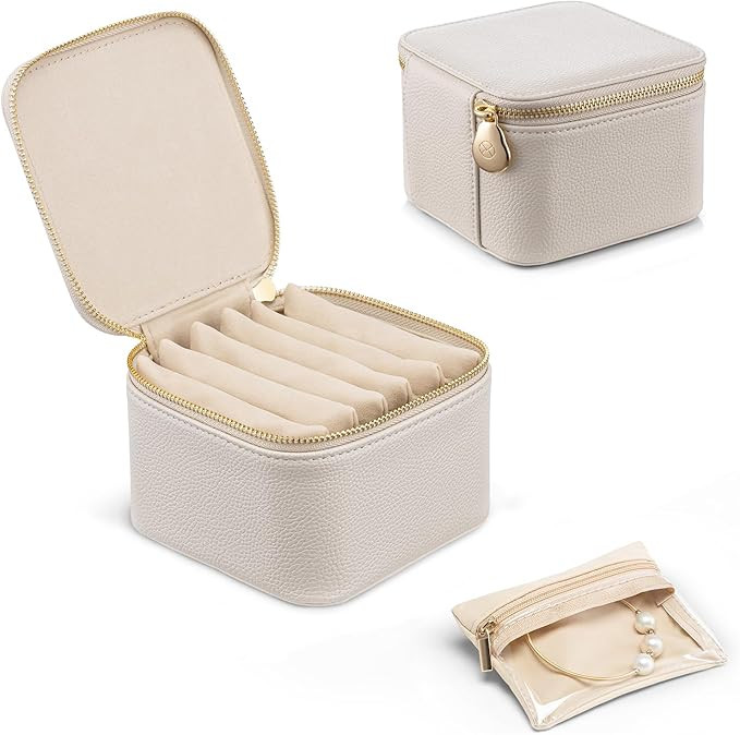 Vlando Travel Jewelry Box Organizer - 6 Small Velvet Zipped Pouches Pockets for Jewelries Necklac... | Amazon (US)