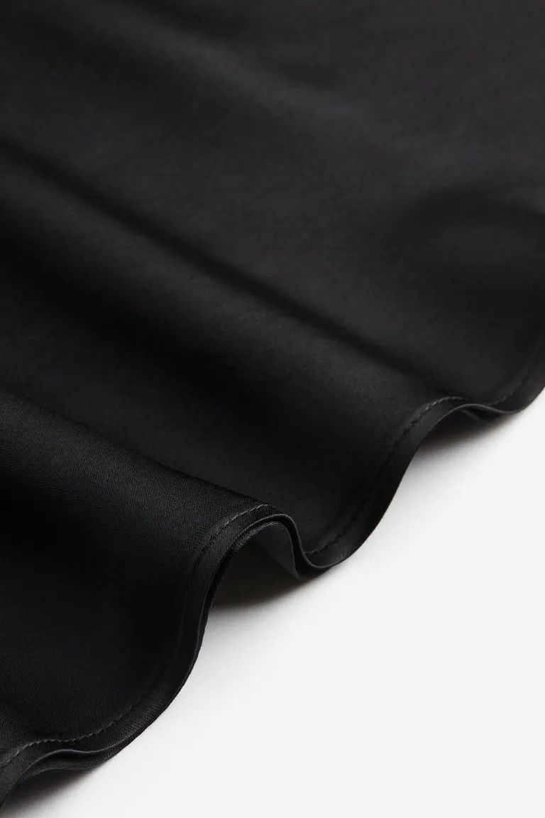 Asymmetric Satin Skirt - Black - Ladies | H&M US | H&M (US)