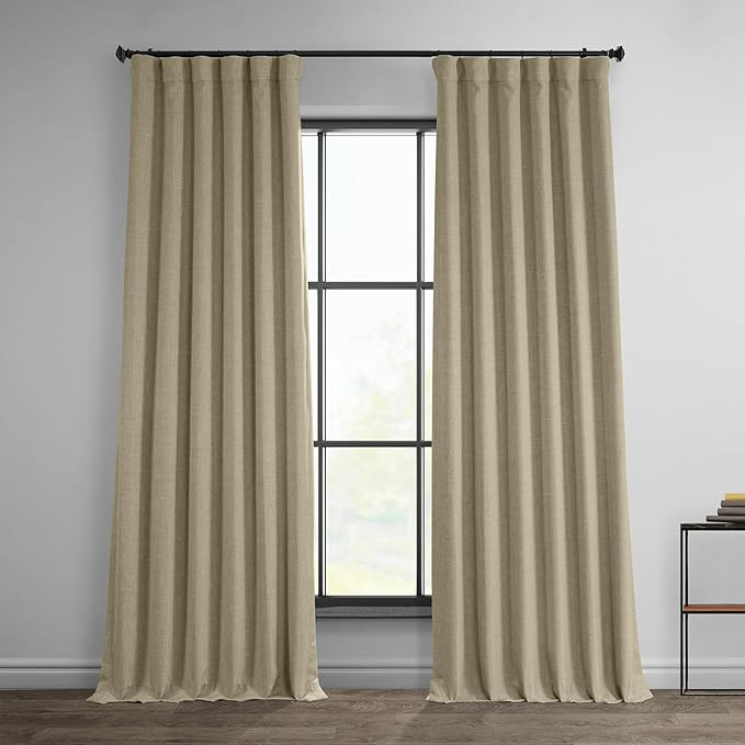HPD Half Price Drapes - Faux Linen Curtains for Living Room (1 Panel) - 50W X 84L - Textured Room... | Amazon (US)