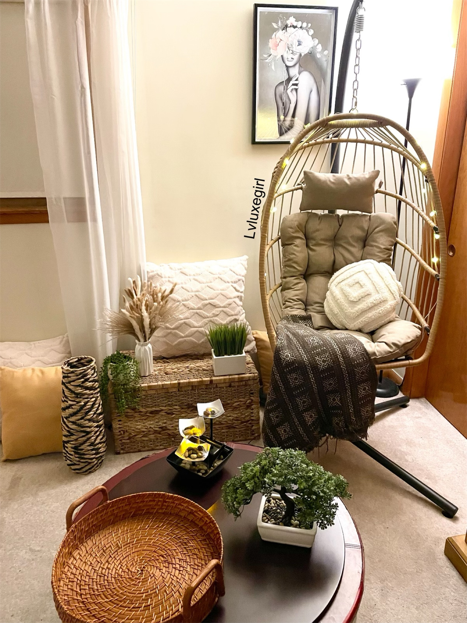 Egg chair hanging Egg Chair #eggchair #bohemian Bohemien decor how to style Bohemian vibes #bohemian #bohemiandecor #rattan #wicker #bohemianbedroom #bedroomdeclutter indoor water fountain #waterfountain #lvluxegirl 

#LTKFind #LTKsalealert #LTKhome