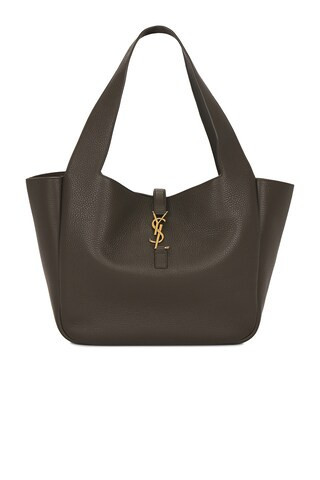 Saint Laurent Le 5 a 7 Bea Tote Bag in Light Musk - Chocolate. Size all. | FWRD 