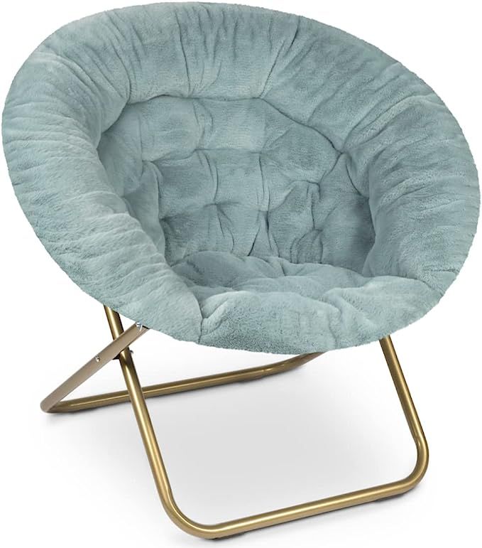 Milliard Cozy Chair/Faux Fur Saucer Chair for Bedroom/X-Large (Blue) | Amazon (US)