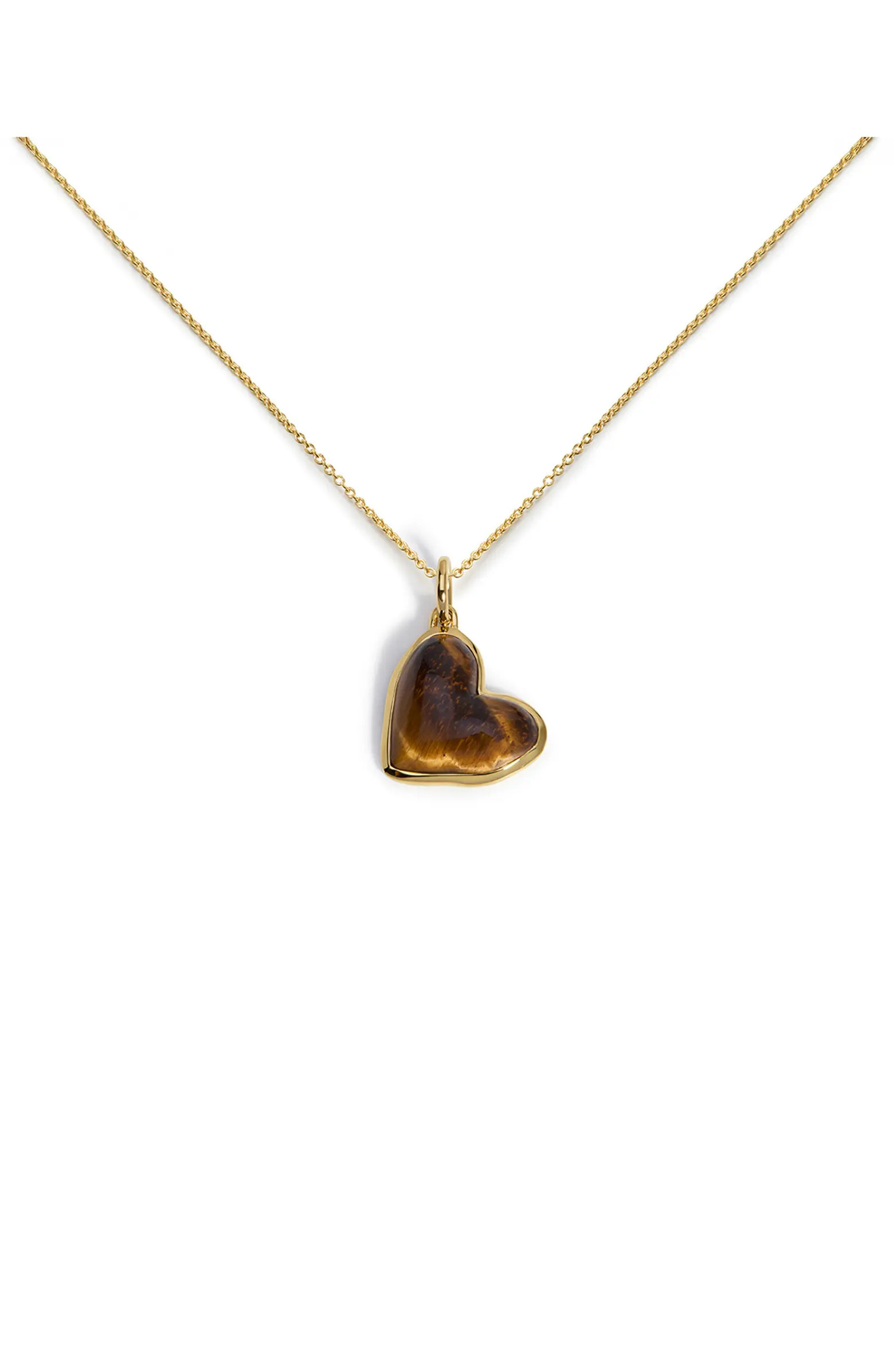 Tiger's Eye Heart Pendant Necklace | Nordstrom