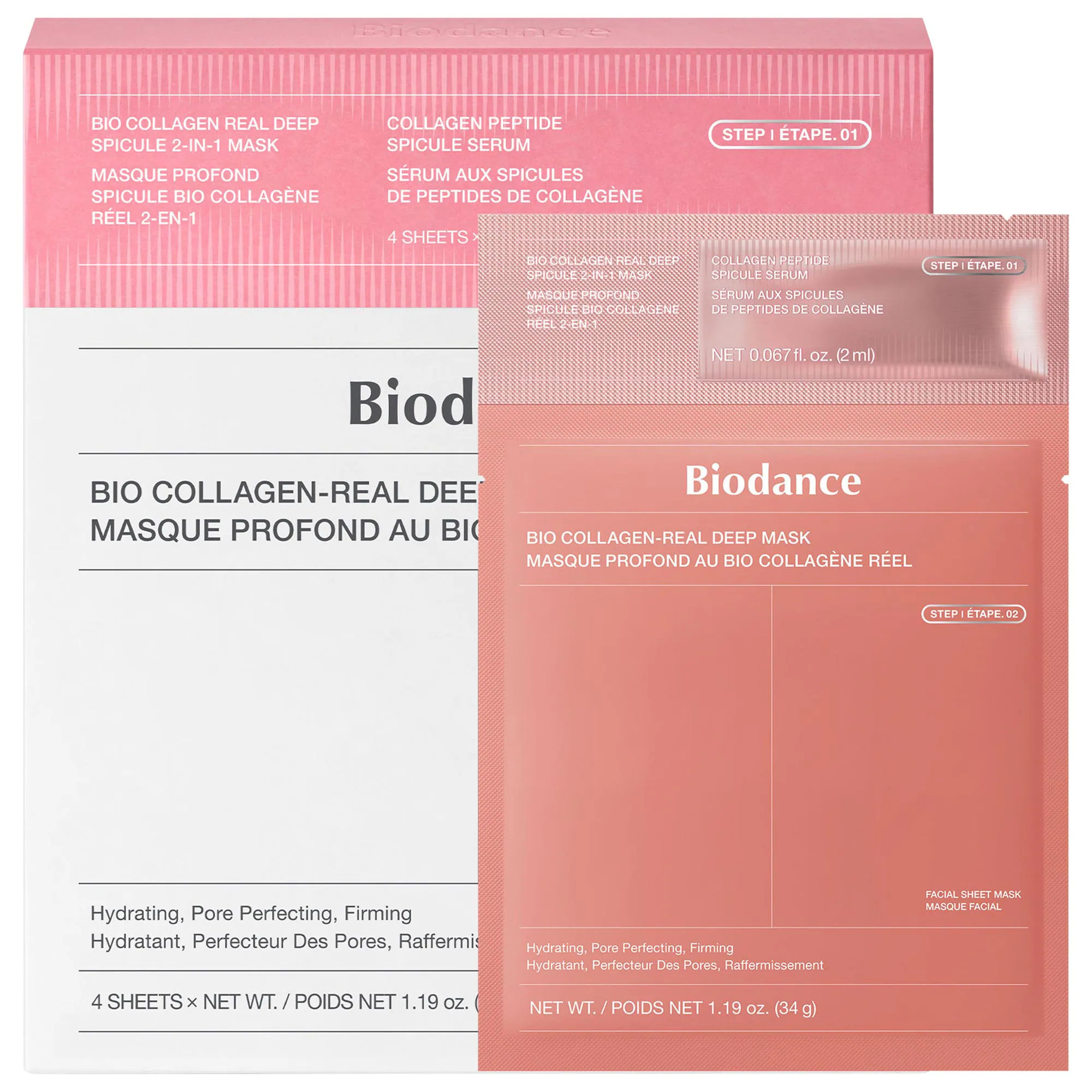 Biodance Bio Collagen Real Deep Spicule 2 Step Mask - 4 Pack for Glow & Pore Care 1.27/37.5 | Sephora (US)