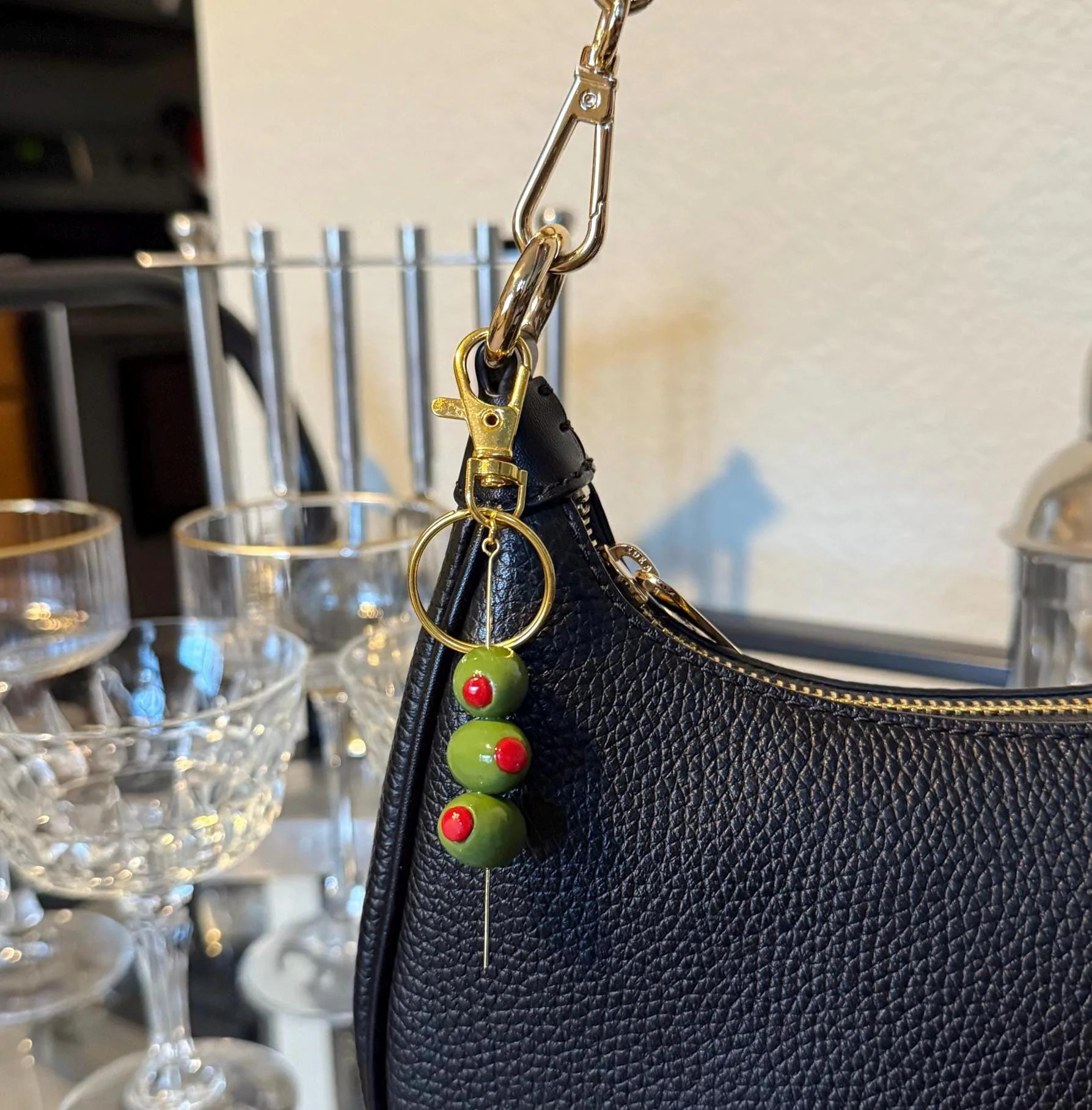 Handmade Olive Spear Keychain, Customizable Dirty Martini Purse Charm | Etsy (Global)