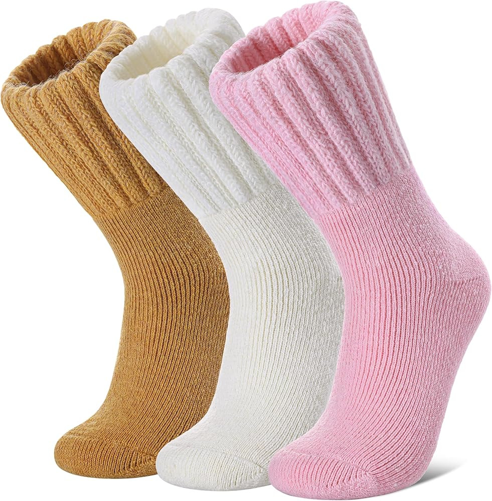 SDBING Boot Socks for Women Winter Warm Soft Cozy Thick Thermal Hiking Crew Socks Gift 3 Pairs | Amazon (US)