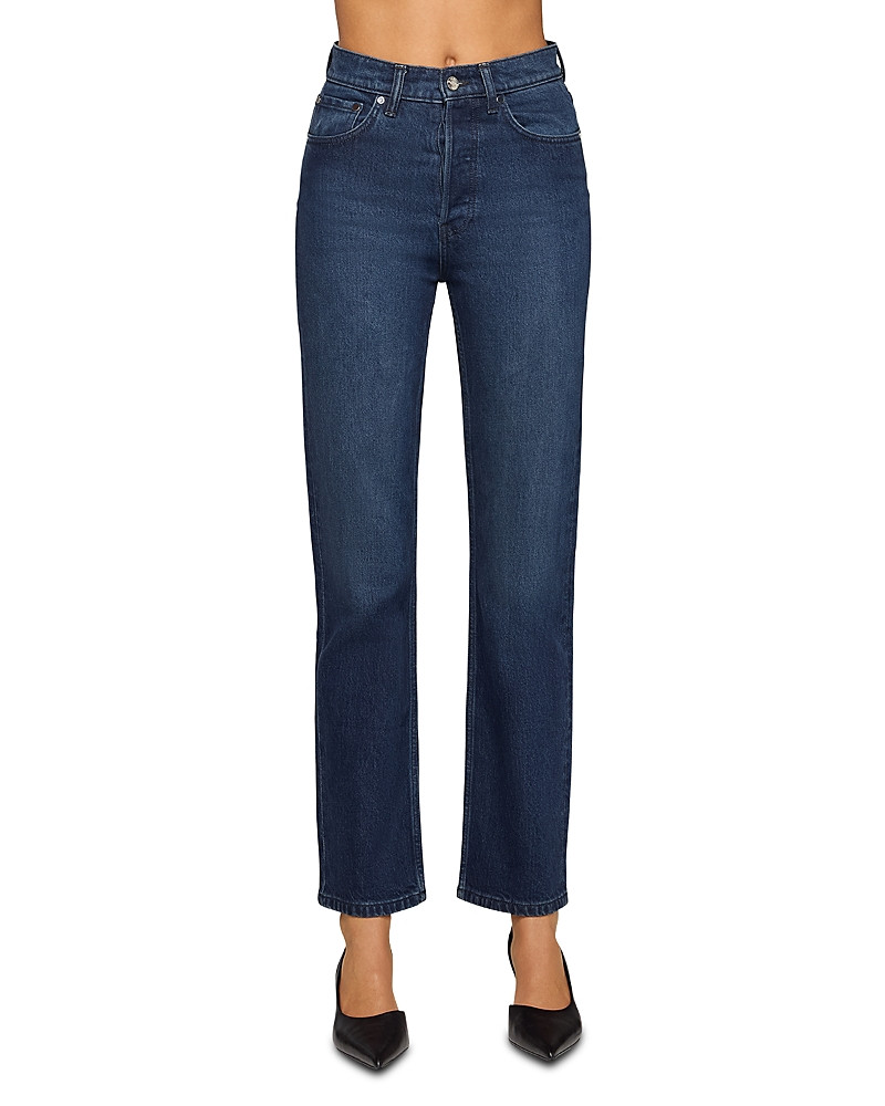Eb Denim High Rise Straight Leg Jeans in Midnight Ridge | Bloomingdale's (US)