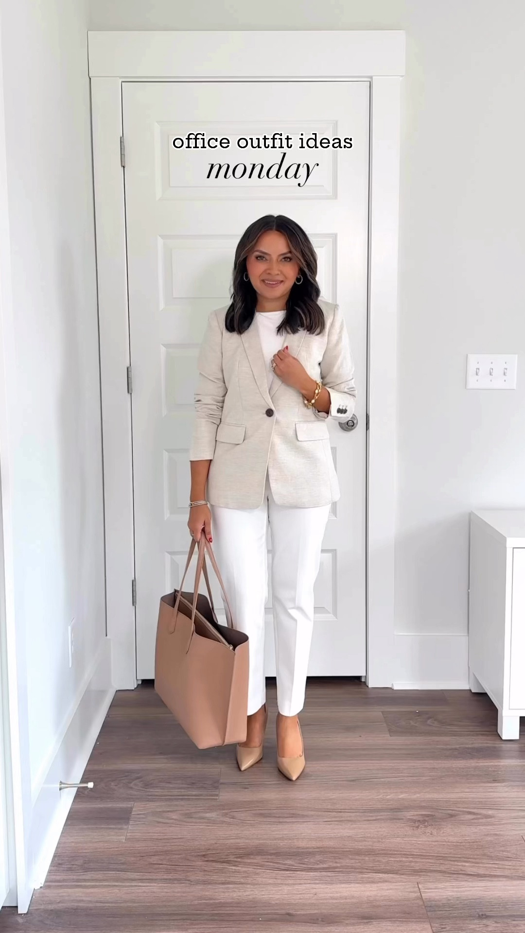 Neutral linen blazer size 00 petite TTS 
Bodysuit size XS TTS 
White pants size 2 petite TTS 
Nude heels size 5 TTS 

White tie neck top size XXS petite TTS 
Beige Pencil Pants size 2 petite TTS 
Nude heels size 5 TTS 

Chambray lightweight blazer size 00 petite TTS 
Bodysuit size XS TTS 
High rise trouser pants size 2 petite TTS 
Nude heels size 5 TTS 

White blazer size 00 petite TTS 
Bodysuit size XS TTS 
Neutral Linen Trousers size 2 Petite TTS 
Nude heels size 5 TTS 

White and black stripe top size XS TTS 
Black wide leg pants size 2 petite TTS 
Black heels size 5 TTS 

Workwear 
Summer outfits 
Office outfits 
Work Outfit 
Heels 
Trousers 
Blazers 
Bodysuits 

Honey Sweet Petite 
Honeysweetpetite

Follow my shop @honeysweetpetite on the @shop.LTK app to shop this post and get my exclusive app-only content!

#liketkit #LTKWorkwear #LTKSummerSales #LTKStyleTip
@shop.ltk
https://liketk.it/4JqG0

#LTKWorkwear #LTKStyleTip #LTKSaleAlert