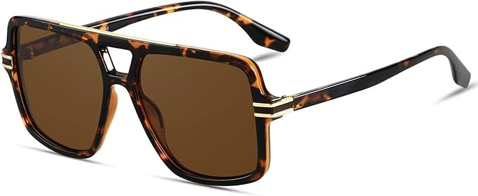 LYZOIT Retro Oversized Square Aviator Sunglasses Womens Polarized Trendy Big Large Rectangle Sun ... | Amazon (US)