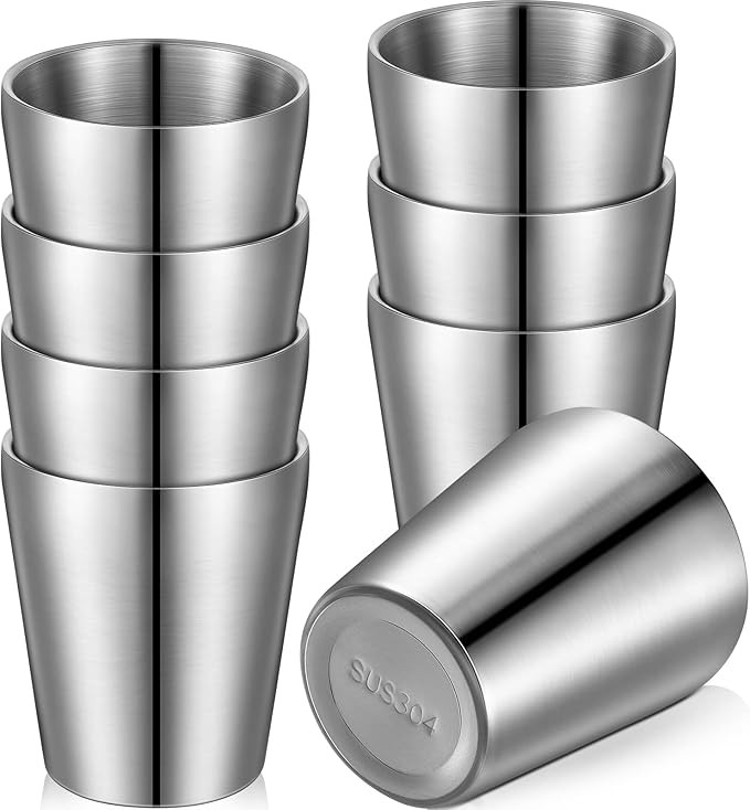 Mimorou 8 Pack Stainless Steel Insulated Cup 10 oz Metal Tumbler Double Wall Vacuum Water Glasses... | Amazon (US)