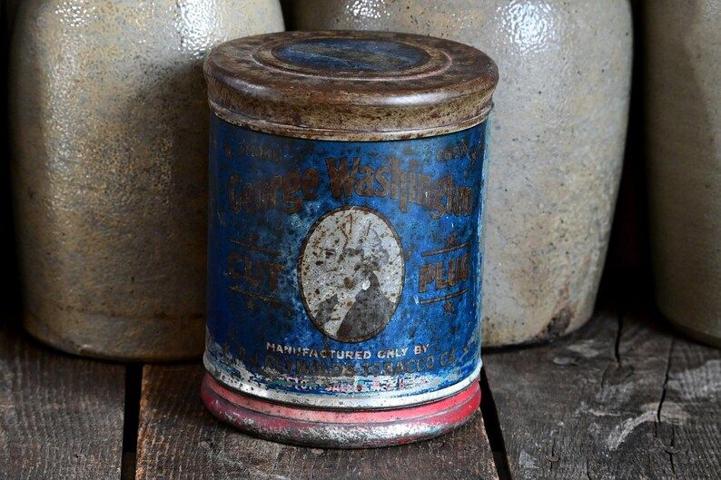 Antique George Washington Tobacco Tin, Red White and Blue, Americana Stars and Stripes | Etsy (US)