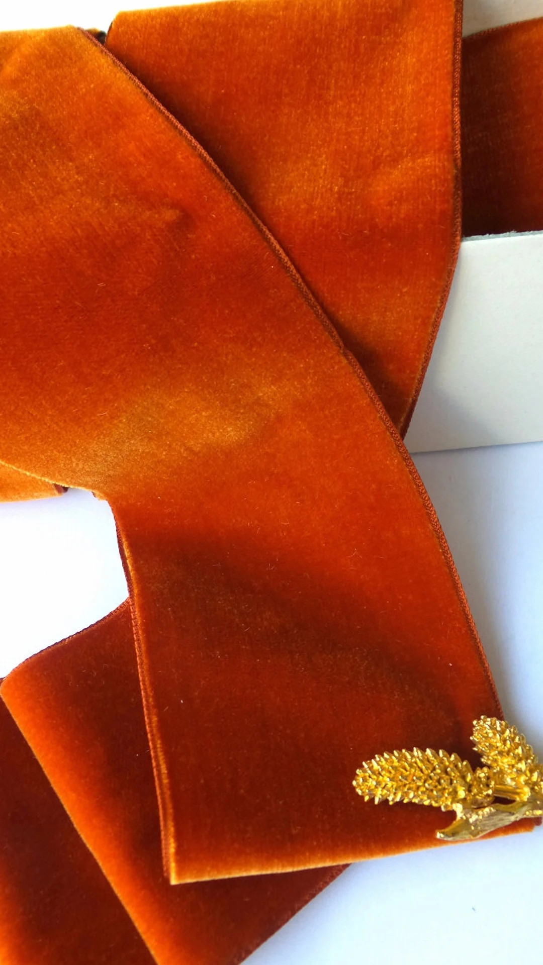 Vintage French Velvet Ribbon Trim 72mm Wide Sinopia Velvet Ribbon by the Yard, Vintage Velvet Dre... | Etsy (US)