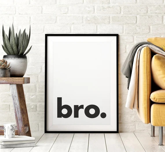 Bro. Printable Wall Art, Minimalistic Typography Poster, Black & White, Children's Nursery Print,... | Etsy (US)