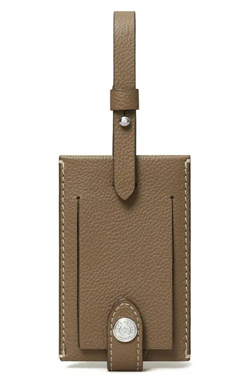 Tory Burch Leather Luggage Tag in Wild Mushroom at Nordstrom | Nordstrom
