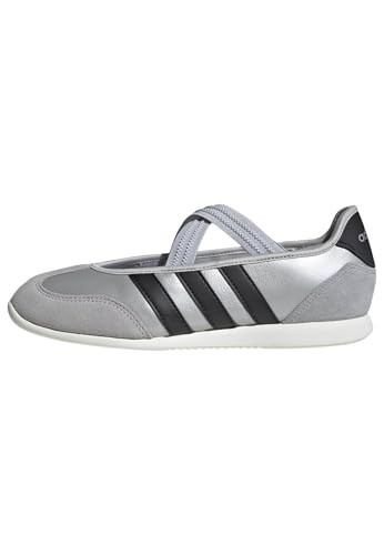 adidas Women's Barreda Mary Jane, Silver Metallic/Black/Off White, 6 | Amazon (US)