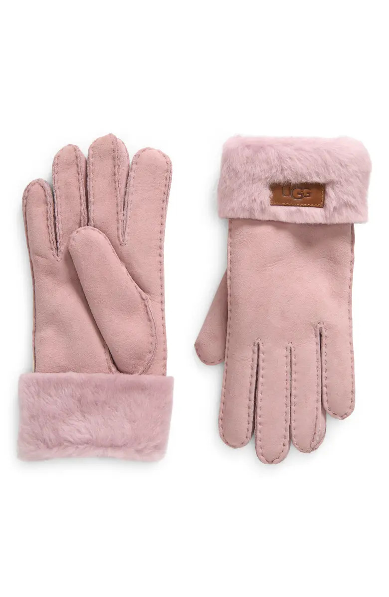 Genuine Shearling Turn Cuff Gloves | Nordstrom