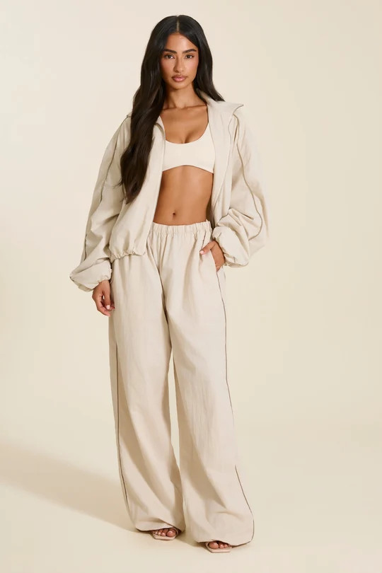 The Luciana Track Trouser in Stone | Mars The Label