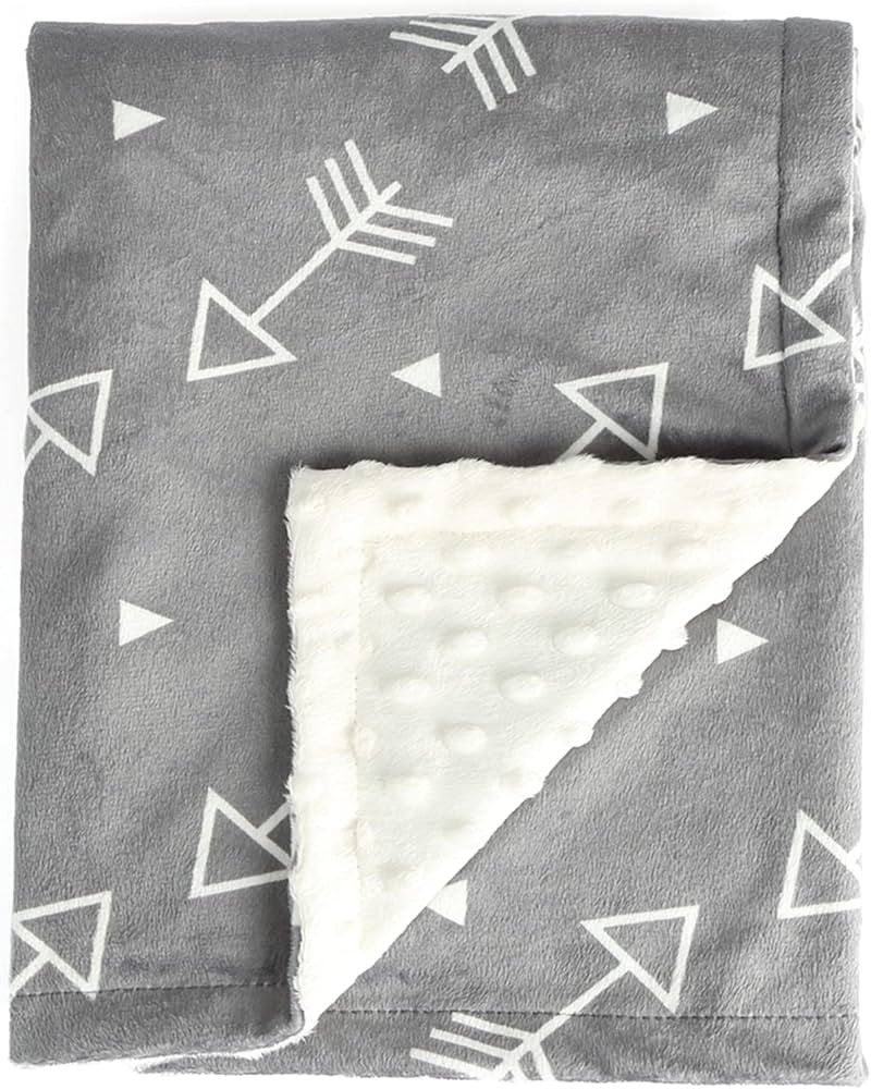BORITAR Baby Blanket Super Soft Minky with Double Layer Dotted Backing, Little Grey Arrows Printe... | Amazon (US)