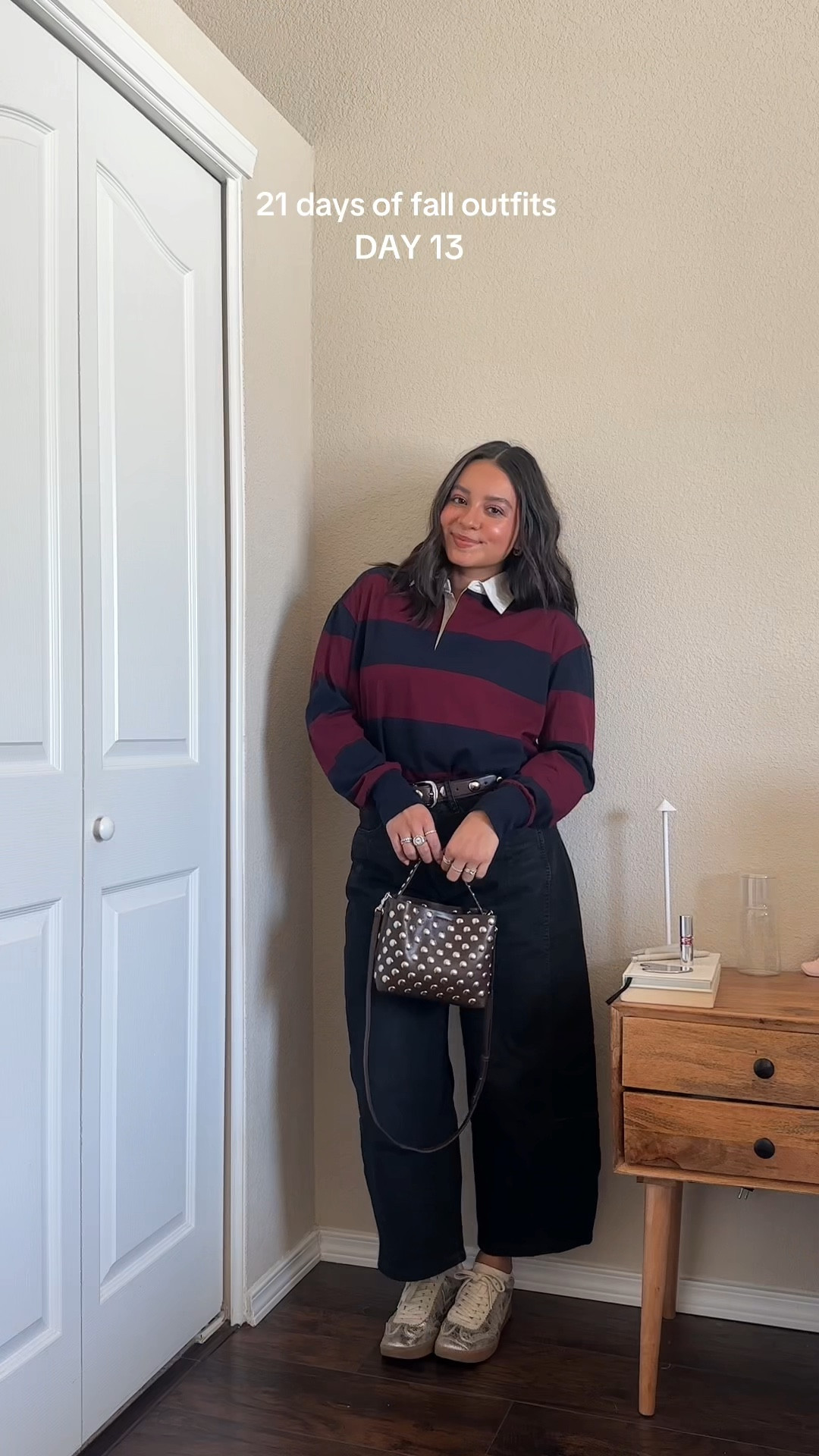 rugby shirts for fall🤎🍂 (wearing top in size small + pants in size 27R + shoes sized up half size + bag and belt from nakd!) 

#LTKStyleTip #LTKHoliday #LTKSeasonal