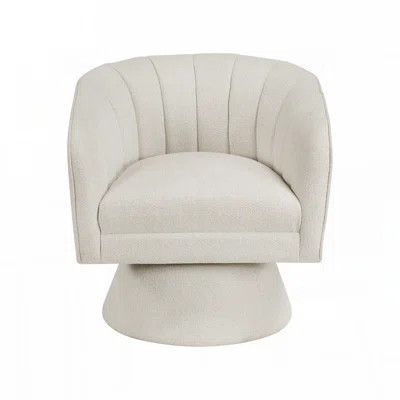 1pc Modern Swivel Accent Chair Beige Boucle Upholstery Solid Wood Foam Seat Cushion Unique Style Comfort Home Furniture | Wayfair North America