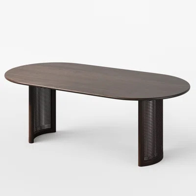 79" Double Pedestal Soild Wood Dining Table Oval Kitchen Table | Wayfair North America