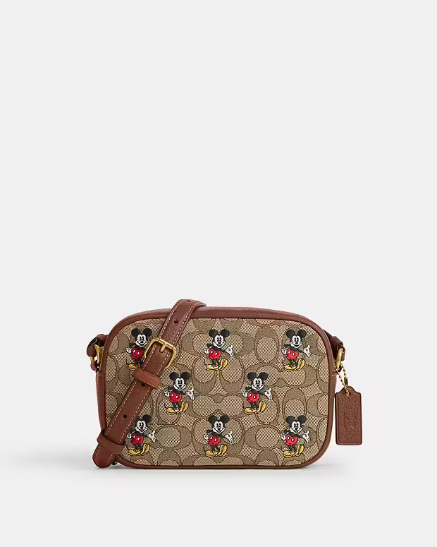Disney X Coach Mini Jamie Camera Bag In Signature Jacquard With Mickey Mouse Print | Coach Outlet US