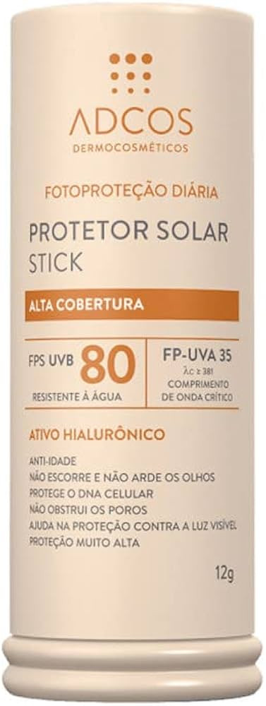 Protetor Solar Facial Stick FPS80 Adcos Nude 17g | Amazon (BR)