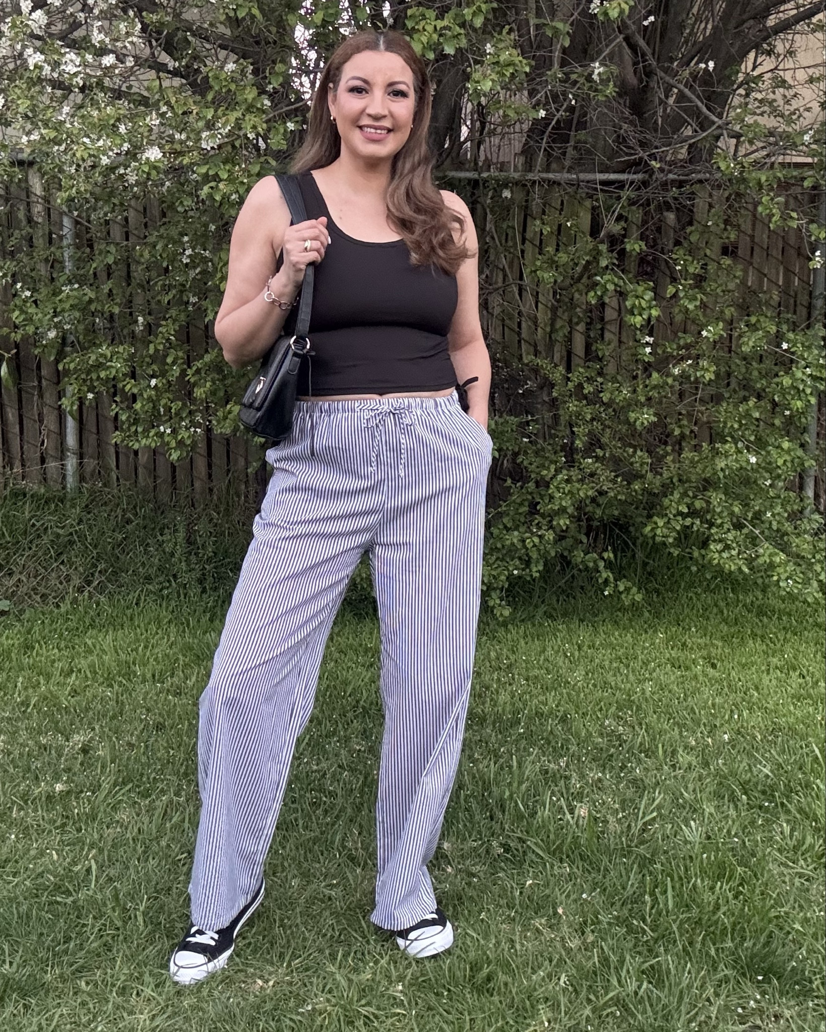 Women’s plaid striped pants, cotton, wide leg, with drawstring, elastic waist, pockets to rest, casual pants.#LTKSpringSale 

#LTKSeasonal #LTKMidsize