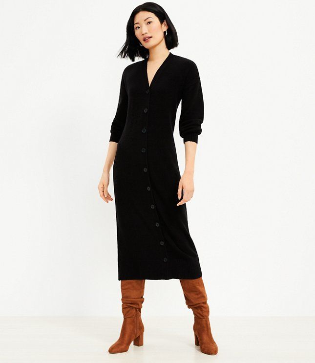 Cardigan Midi Dress | LOFT