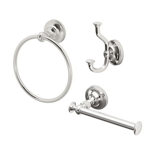 Tavern 3-Piece Kit, Polished Nickel, Toilet Paper Holder, Towel Ring, Robe Hook | Amazon (US)